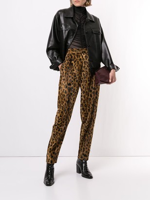 KHAITE The Magdeline cheetah print trousers