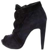 Thumbnail for your product : Pierre Hardy Suede Peep-Toe Ankle Boots Navy Suede Peep-Toe Ankle Boots