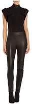 Thumbnail for your product : St. John Stretch Platinum Leather Cropped Legging With Ankle Zippers