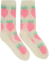 Thumbnail for your product : Ashley Williams Off-White Strawberries Socks