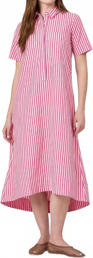 Livro Pinstripe City Dress In Raspberry