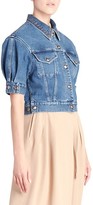 Thumbnail for your product : Chloé Recycled Stretch Denim Cropped Jacket