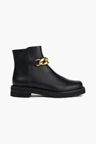 Thumbnail for your product : Stuart Weitzman Chain-trimmed Leather Ankle Boots