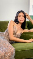 Thumbnail for your product : Self-Portrait Leaf Sequin Ruffle Maxi Dress