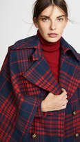Thumbnail for your product : Anna October Cape Overlay Plaid Coat