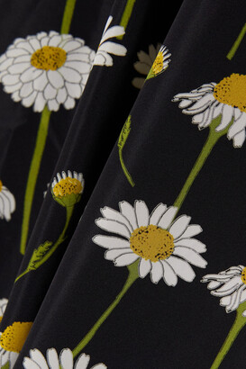 BERNADETTE Delilah Open-back Floral-print Taffeta Halterneck Gown - Black