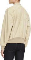 Thumbnail for your product : Theyskens' Theory Suede Zip-Front Track Jacket, Bone