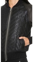 Thumbnail for your product : Yigal Azrouel Boucle Bomber with Leather Sleeves