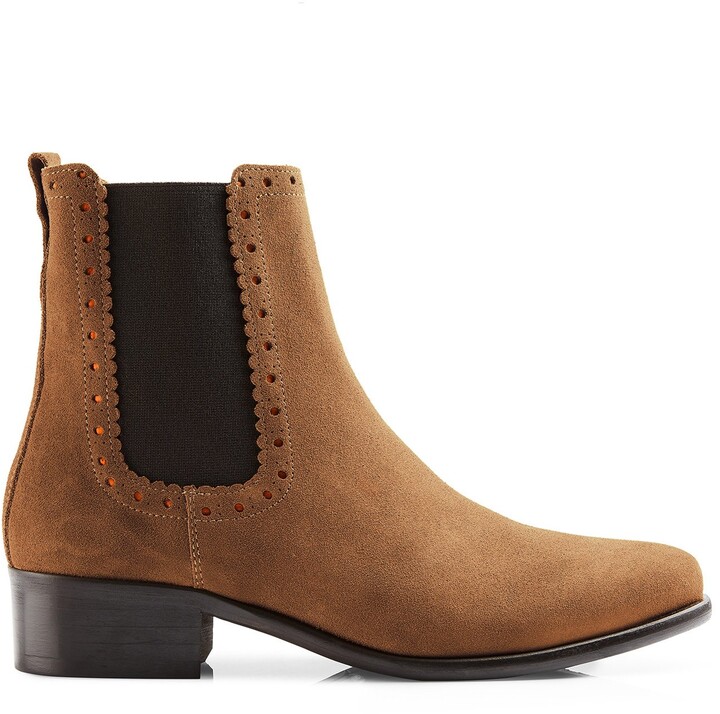 womens tan brogue boots