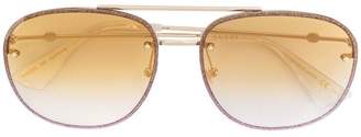 Gucci Eyewear yellow glitter aviator gradient sunglasses