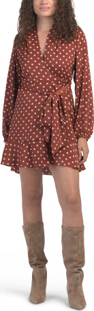 TJMAXX Brielle Mini Wrap Dress For Women, Polyester