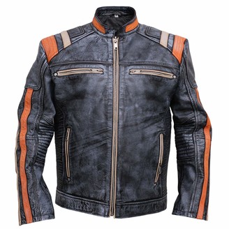 Rera Mens Biker Jacket Coats Motorcycle Leather Jacket Black Wine Red S-5XL