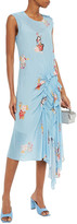 Thumbnail for your product : Preen Line Antoinette Draped Floral-print Crepe De Chine Midi Dress