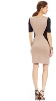 Thumbnail for your product : NY Collection Short-Sleeve Colorblock Sheath Dress
