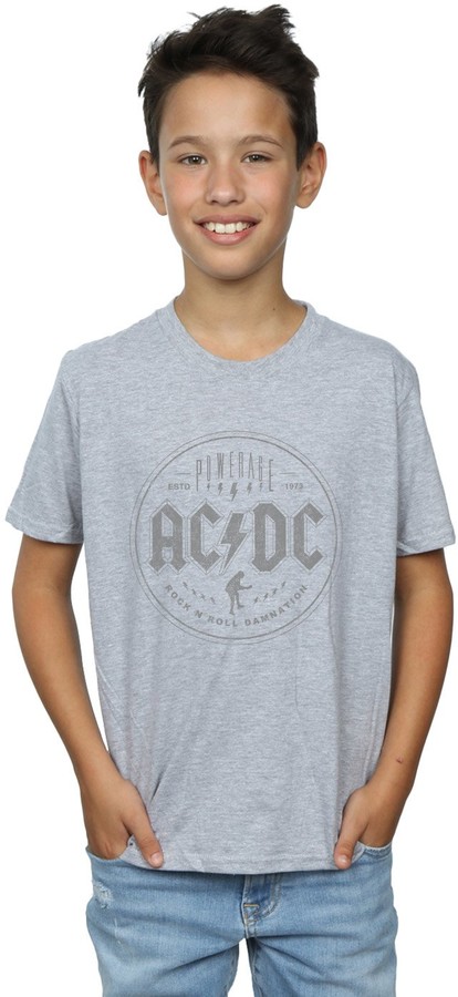 AC/DC Boys Rock N Roll Damnation Black T-Shirt 5-6 Years Sport Grey ...
