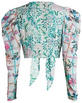 Thumbnail for your product : HEMANT AND NANDITA Floral Tie-Front Top
