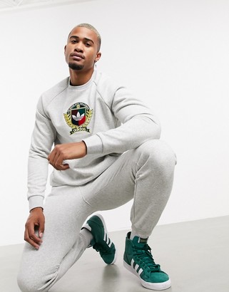 adidas co-ord sweatshirt with collegiate crest in grey fleece - ShopStyle  Jumpers & Hoodies