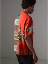 Thumbnail for your product : Burberry Short-sleeve Archive Scarf Print Silk Shirt