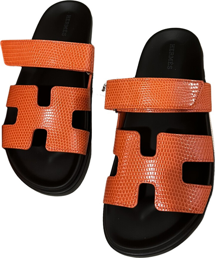 Hermes, Shoes, Hermes Sandals In Ostrich Hermes Orange
