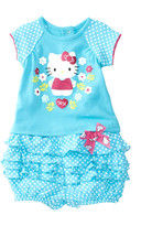 Thumbnail for your product : Hello Kitty Glitter Flower Polka Dot Tee & Short Set (Baby Girls)