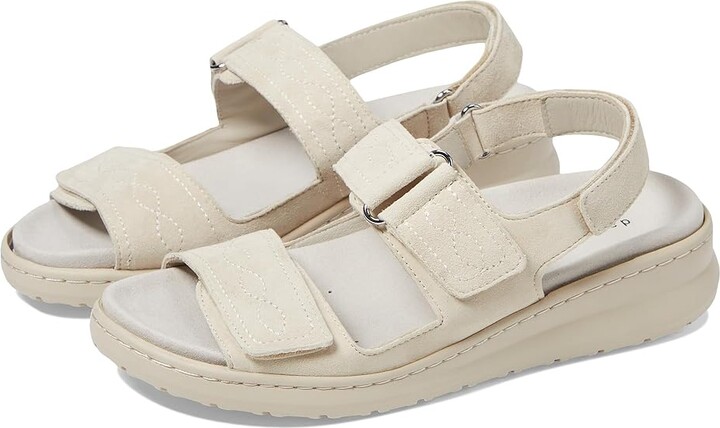 David Tate Key Women's Sandals Bone : 8 W (D), Leather/Suede