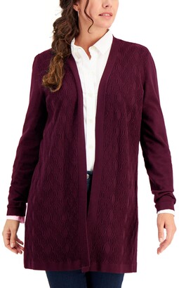Karen Scott Cable-Knit Open-Front Cardigan, Created for Macy's