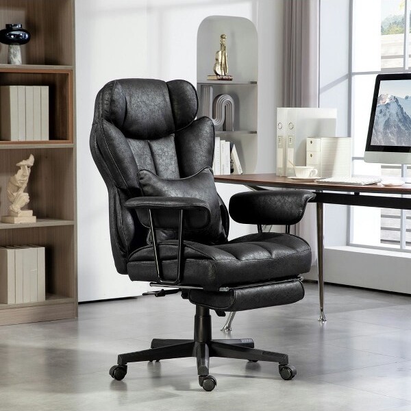ResenkosHomeOfficeChairComputerChair,396Lbs.BigAndTallOfficeChair,ExecutiveOfficeChairWithFootrest,Black