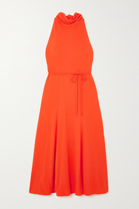 TOVE Emory Tie-detailed Crepe Midi Dress - Orange