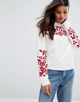 MANGO Embroidered Sweatshirt