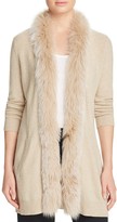 Thumbnail for your product : Bloomingdale's C by Fox Fur-Trim Cashmere Cardigan
