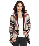 Thumbnail for your product : Design History purple printed stripe wool blend open drap cardigan