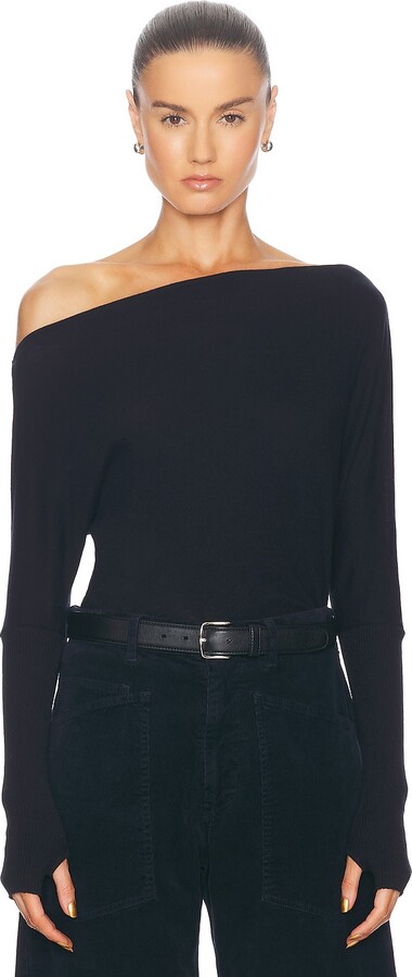 Enza Costa Cashmere Cuffed Off Shoulder Top ShopStyle