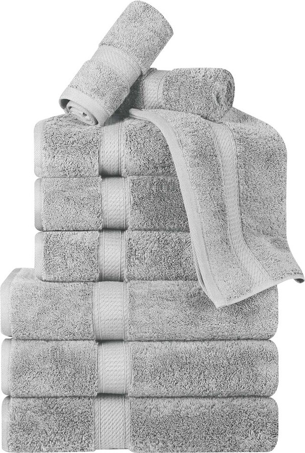 Superior Egyptian Cotton 9Pc Plush Heavyweight Absorbent Luxury Soft Towel Set