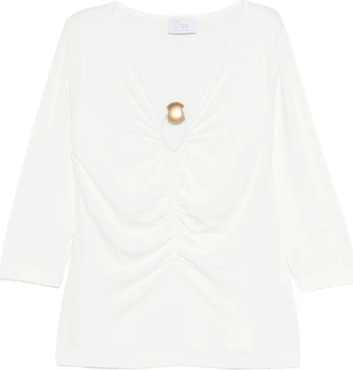 Clips Gathered Detail Top