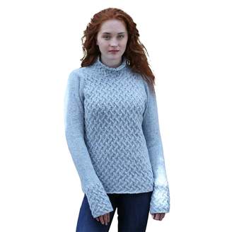 The Irish Store - Irish Gifts from Ireland Ladies 100% Irish Merino Cashmere Wool Sweater with Trellis Stitching