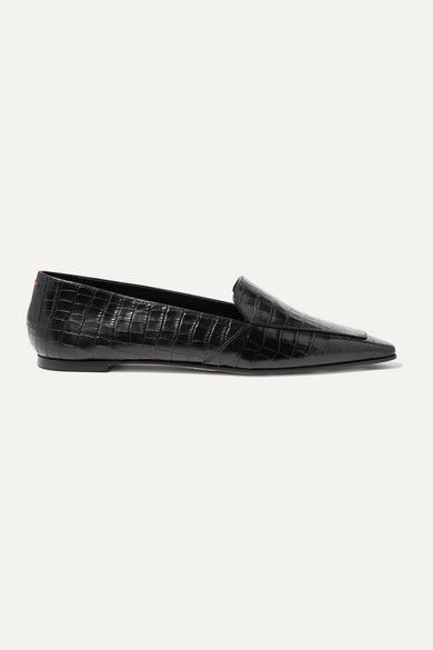 simple black loafers