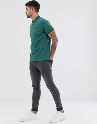 Barbour International essential tipped polo in teal-Green