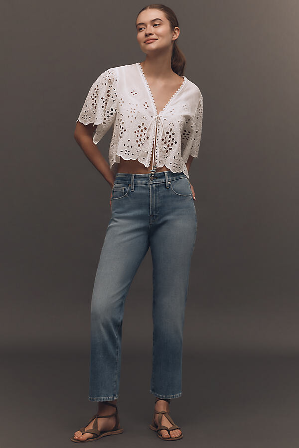 Good American Good Legs High-Rise Straight-Leg Jeans