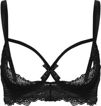Agoky Womens See Through Lace Lingerie Adjustable Spaghetti Straps
