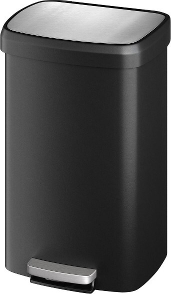 GustoWave 13-GallonKitchenTrashCanwithSoft-CloseLidandRearHandle-MatteBlackwithStainlessSteelAccents