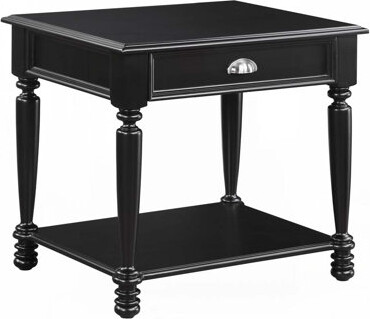 Charlton Home Wood Top Coffee Table With Floor Shelf Drawer