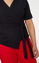 Thumbnail for your product : PrettyLittleThing Plus Black Kimono Wrap Top