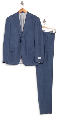 Samuelsohn Blue Wool Touch Two-Piece Suit - ShopStyle
