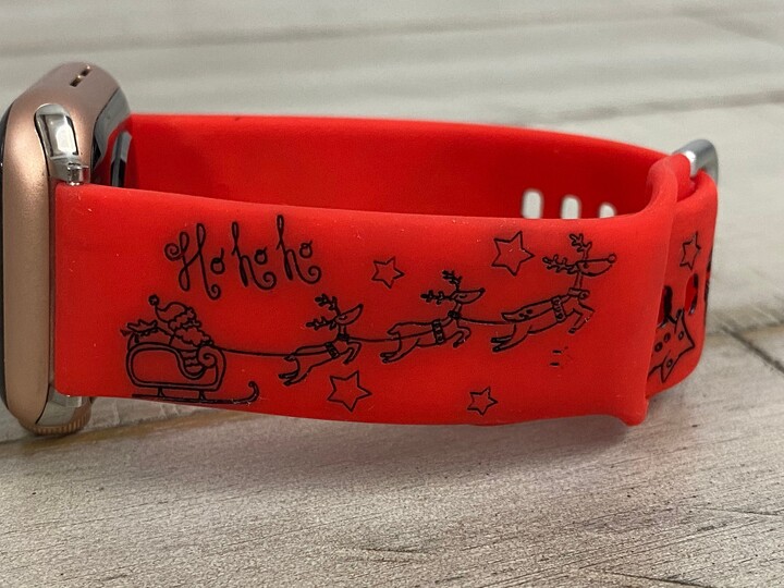 Christmas Santa Winter Themed Watchband Compatible With Apple® Watch | Samsung 20mm Fitbit & Other Watchbands