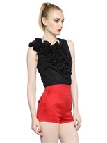 Thumbnail for your product : DSQUARED2 Plisse Ruffled Cotton Poplin Top