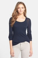 Thumbnail for your product : MICHAEL Michael Kors Fine Rib Sheer Scoop Neck Top