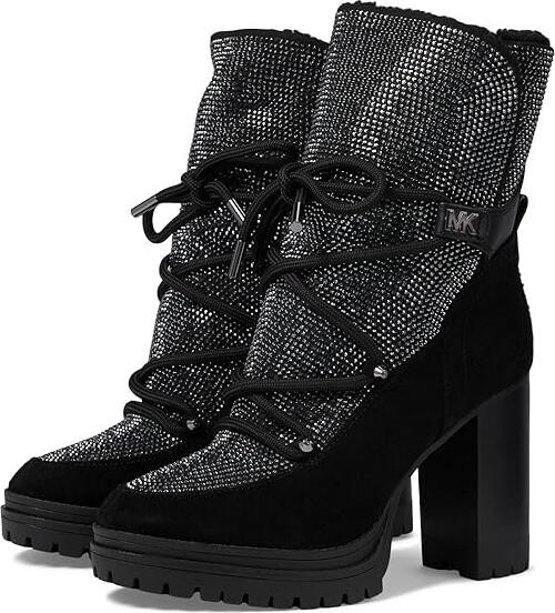 Michael Michael Kors Rowan Lace-Up Bootie Women's Shoes Black : 6.5 M