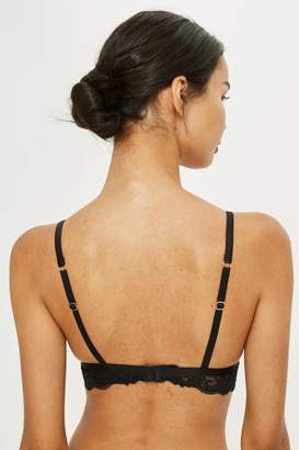 Topshop Black Lace Padded Triangle Bra