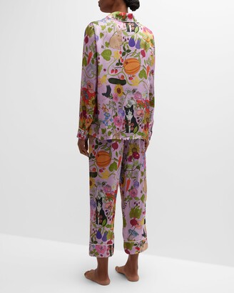 Karen Mabon Cropped Garden-Print Pajama Set
