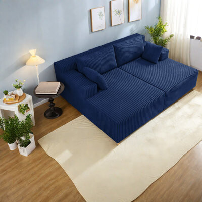 Wrought Studio Spacious Cloud Sectionals Sofa Foam Upholstery Modern Living Room Comfort